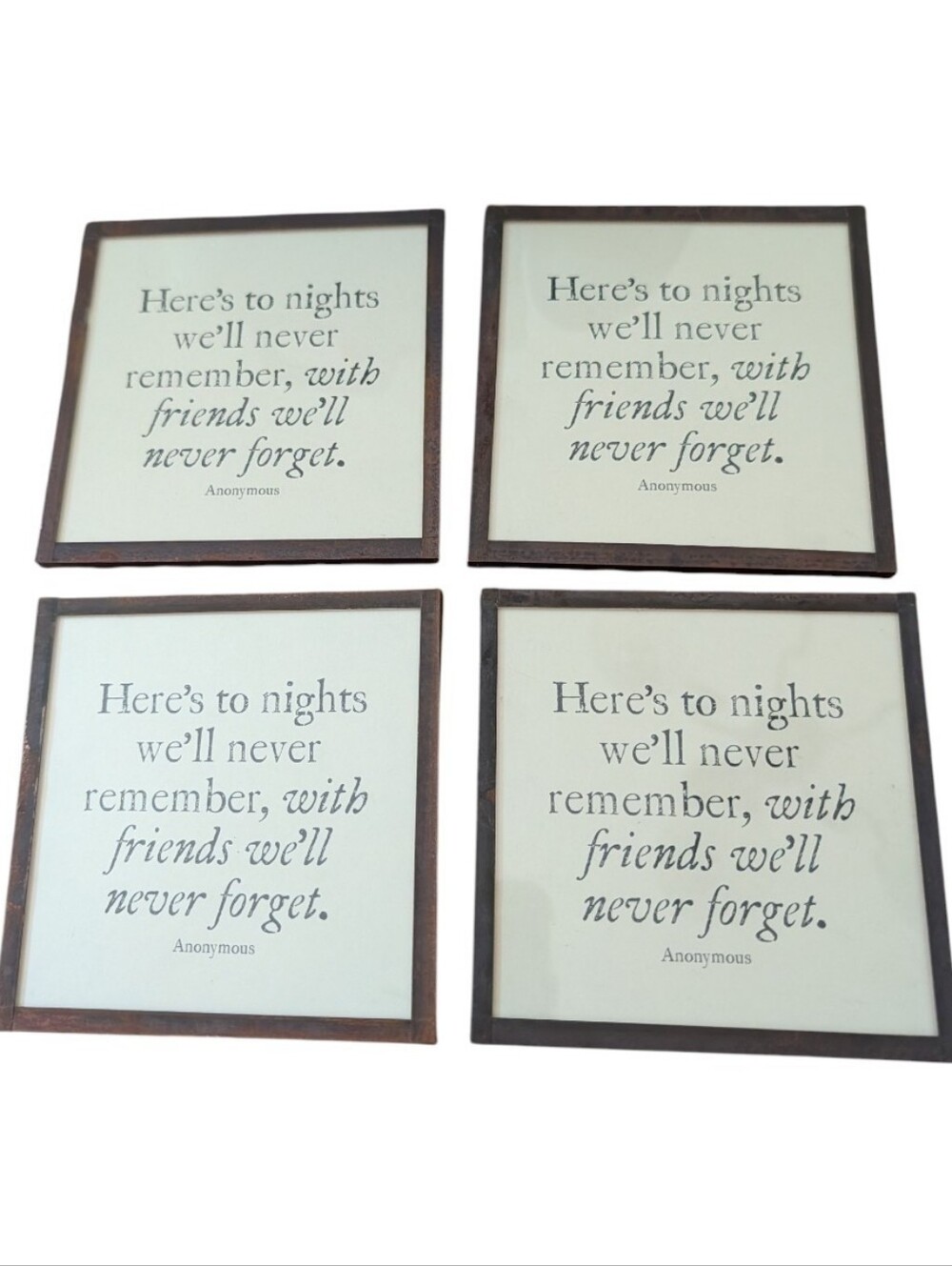 Ben's Garden Copper & Glass Coaster Set Of 4